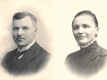 Lærer ved Vind skole i årene 1910-1921 og efterfølgende i Vejrum, Christen Christensen Norborg (1884-1934) og hans hustru Ane Norborg (f. Christensen, 1879-1940). Årstal ukendt.
