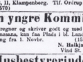 Året er 1928. Købmand Halkjær søger en ny medhjælper til sin forretning. Se, hvem det blev, og hvad der siden blev af ham, under menupunktet ’Vind i billeder’ -> ’Månedens billede, juli 2015’.