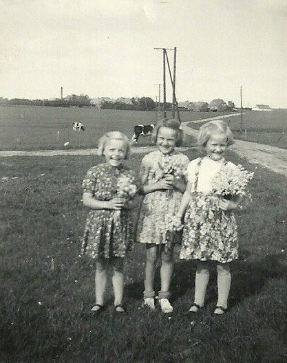 Tre små Troldtoft-kusiner, fra venstre Gerda, Gunhild og Asta.