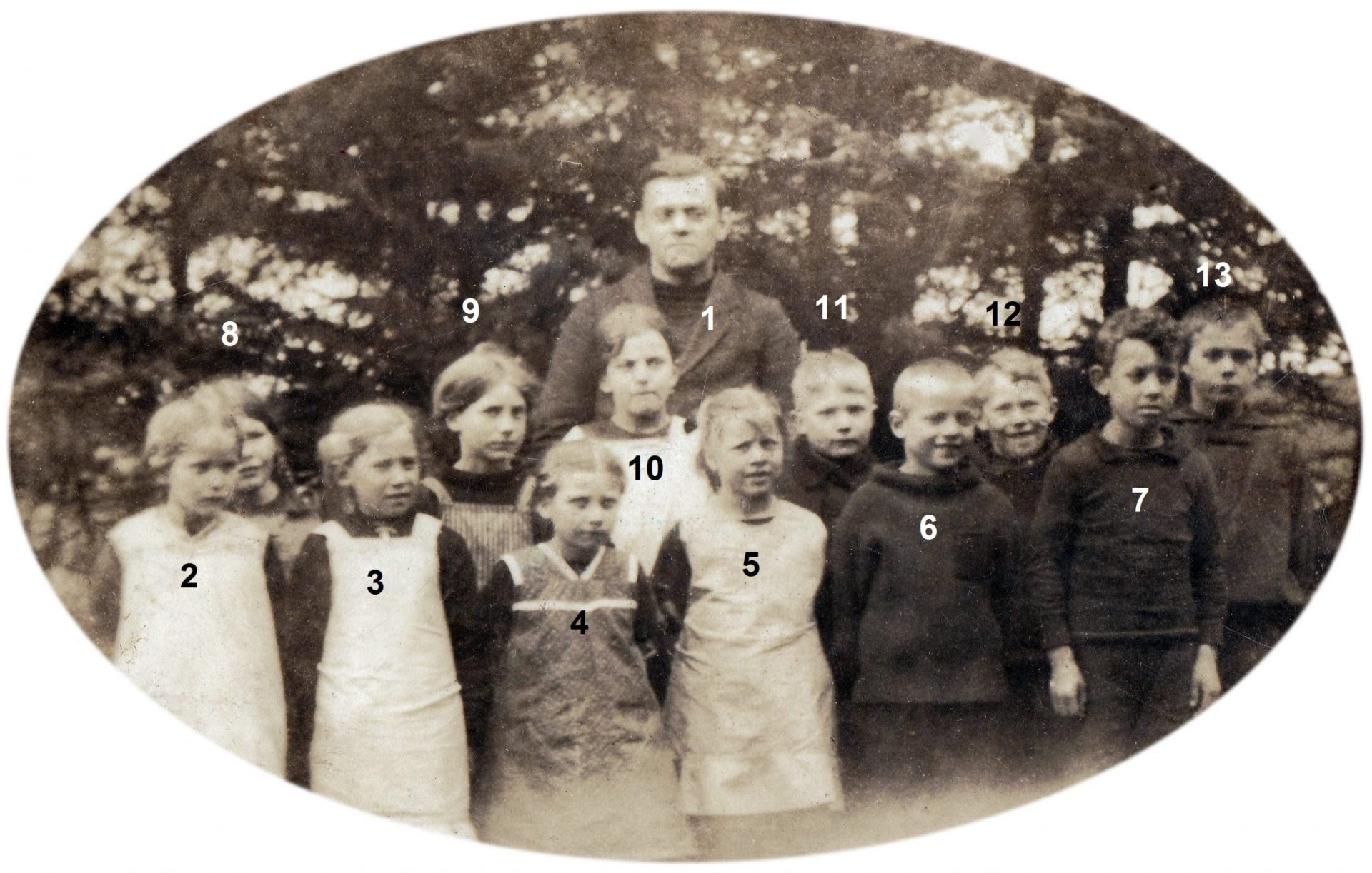 Stråsø Skole, omkring 1922. Klik på billedet for at se det i større format.