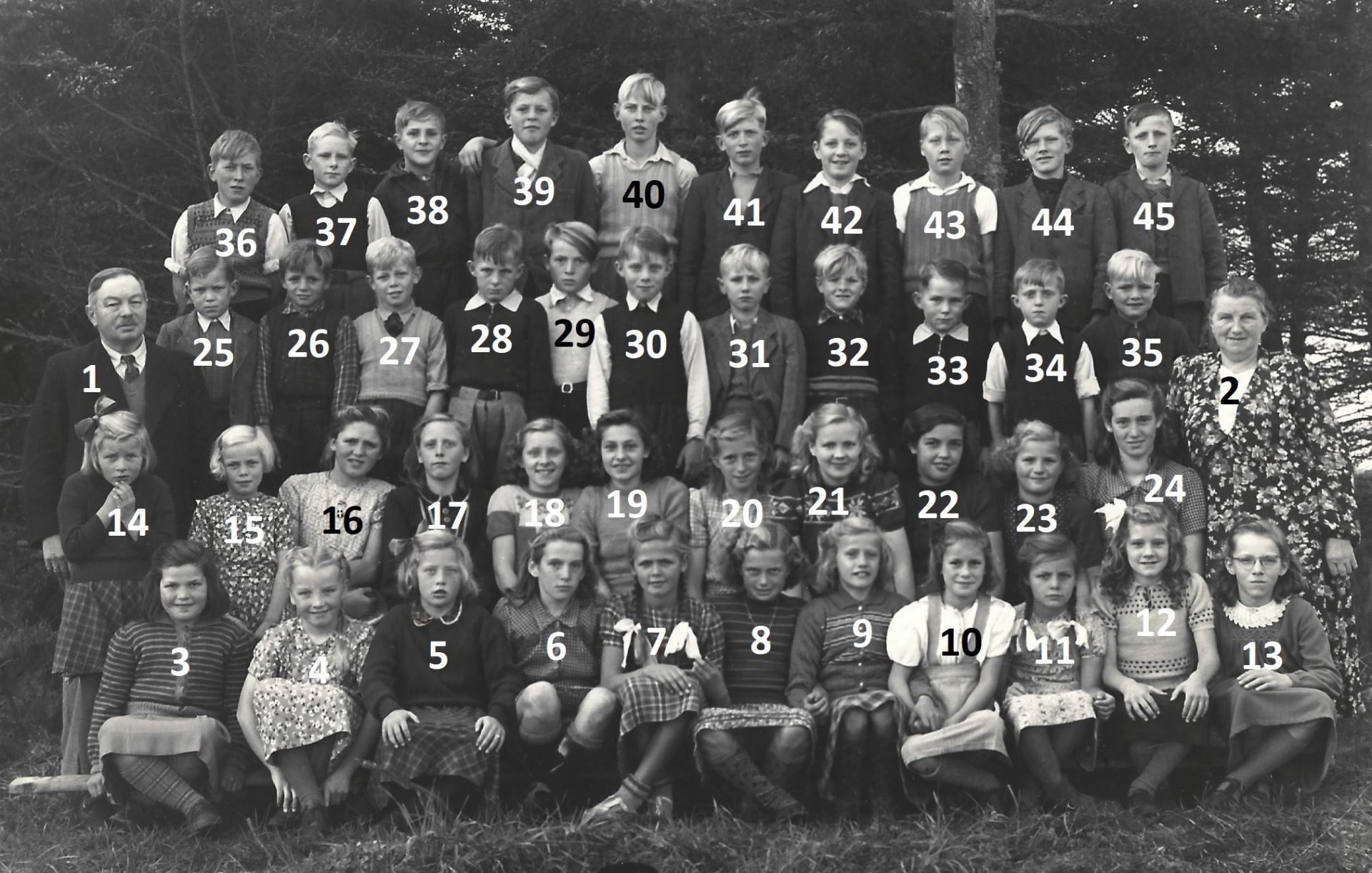 Agerfeld Skole, omkring 1948-1949. Klik på billedet for at se det i større format.