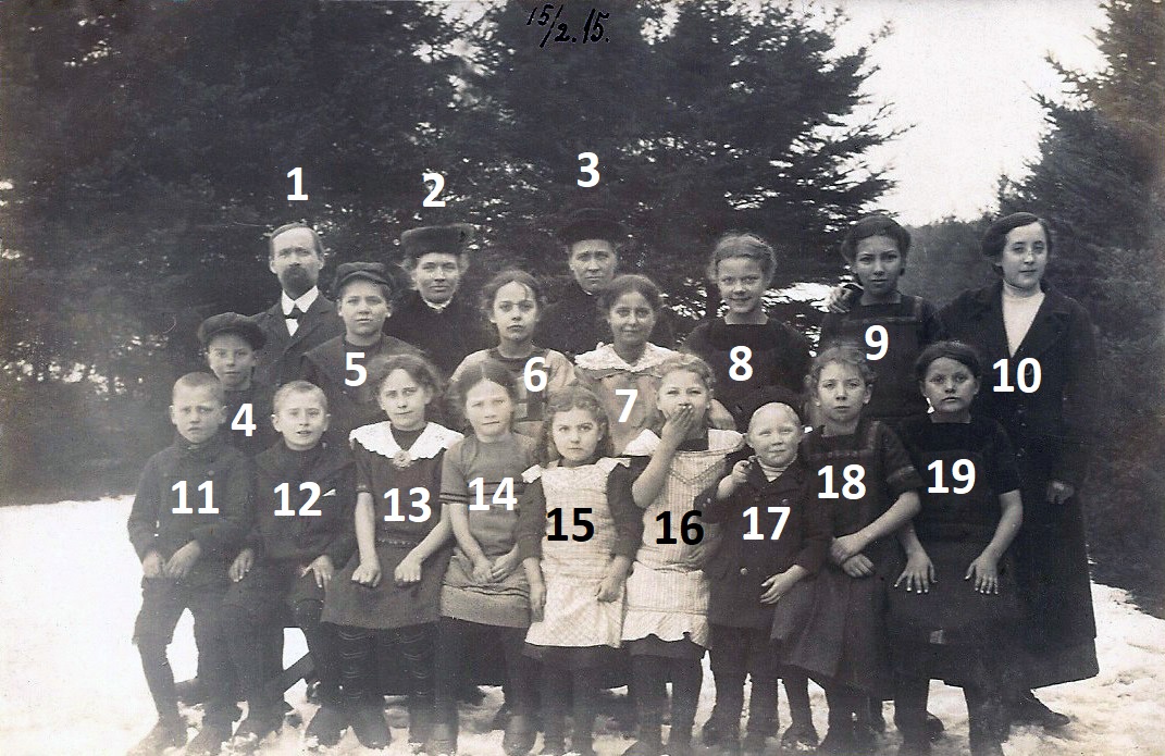 Stråsø Skole, vinteren 1915. Klik på billedet for at se det i større format.