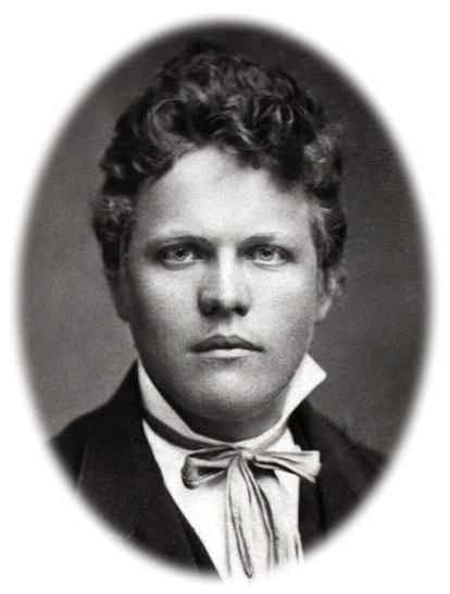 I. C. Christensen (1856-1930) fotograferet som ung mand og omtrent, som han må formodes at have set ud, da han underviste i Agerfeld Skole i årene 1877-1879.