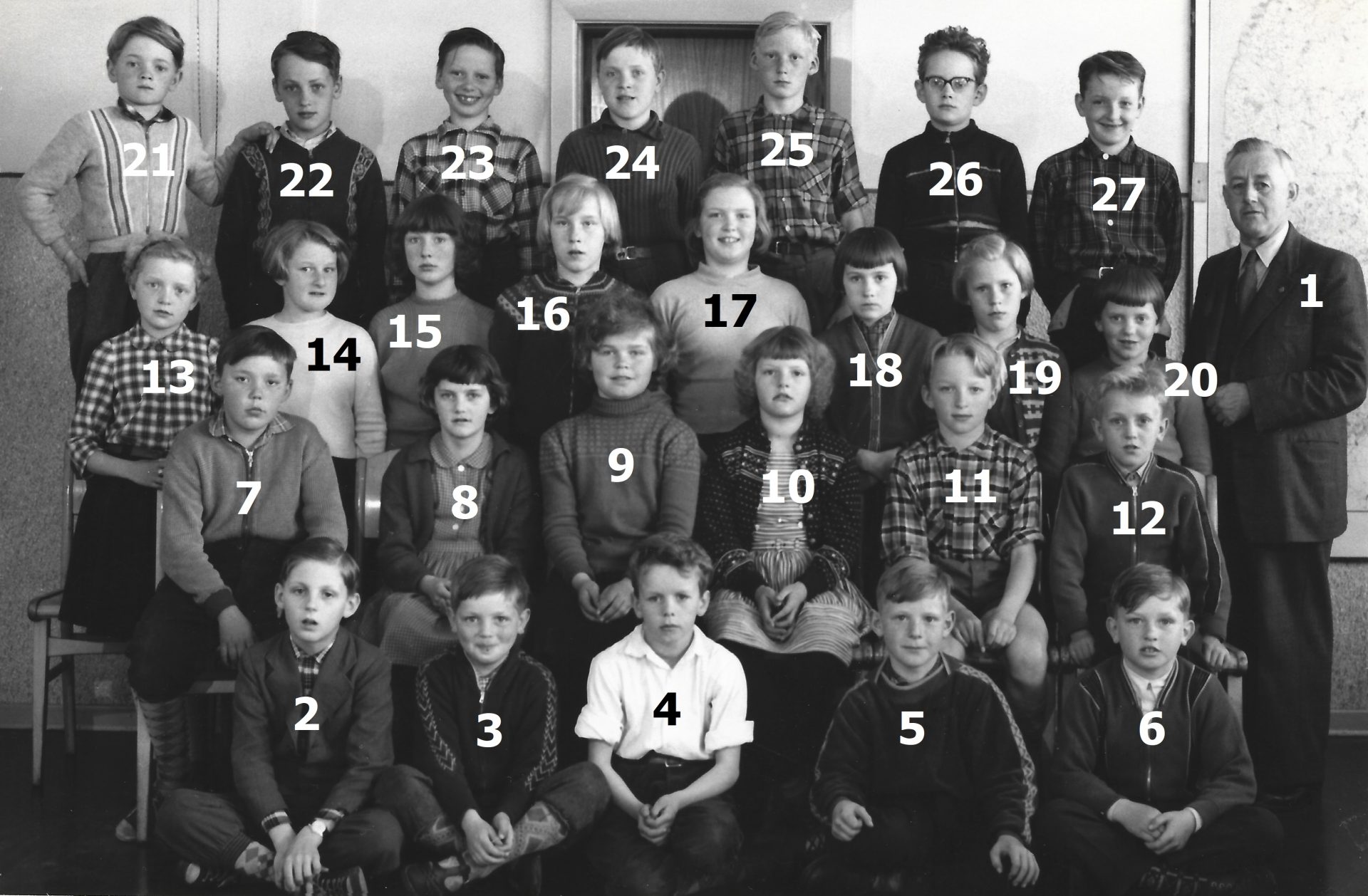 Vind Skole, omkring 1960. Klik på billedet for at se det i større format.